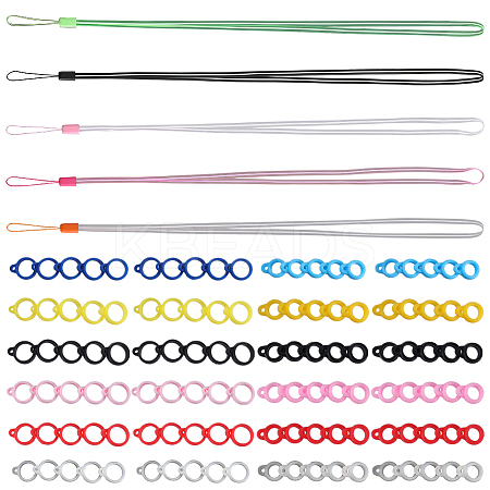 5Pcs 5 Colors Rubber Lanyard Straps DIY-GF0008-39B-1