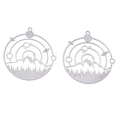 Non-Tarnish 201 Stainless Steel Filigree Pendants X-STAS-S118-028P-1