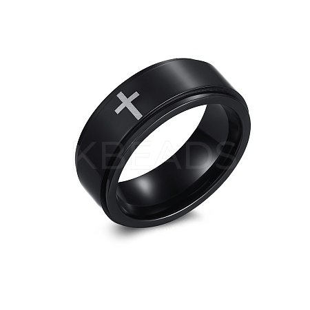 Stainless Steel Rotating Plain Band Ring WG30601-24-1