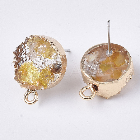Druzy Resin Stud Earring Loops RESI-S383-028E-1
