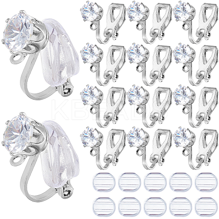 32Pcs Brass Clip-on Earring Findings KK-SP0001-26P-1