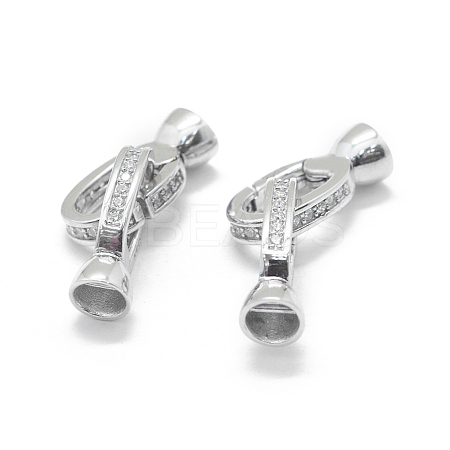 Anti-Tarnish Rhodium Plated 925 Sterling Silver Key Clasps STER-L055-065P-1