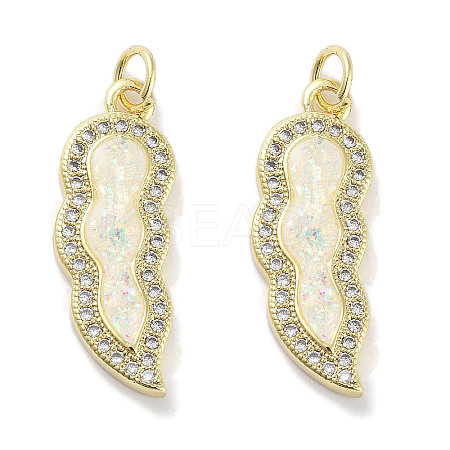 Brass Micro Pave Clear Cubic Zirconia Pendants KK-L213-040G-1