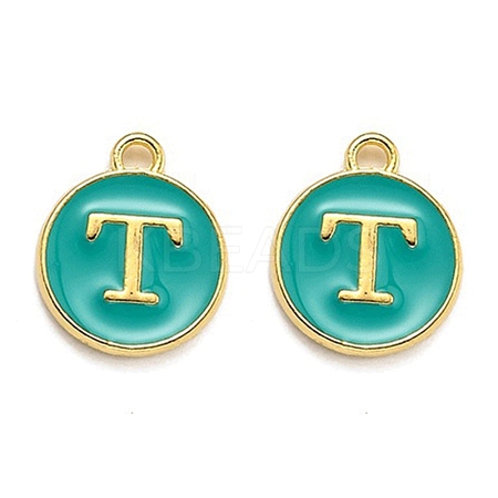 Golden Plated Alloy Enamel Charms ENAM-Q437-15T-1