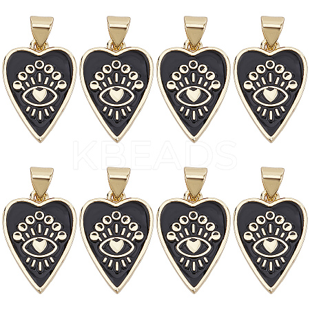 8Pcs Brass Enamel Pendants ZIRC-SC0001-24-1