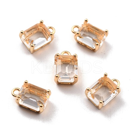 Rack Plating Brass Glass Charms KK-D070-04G-1