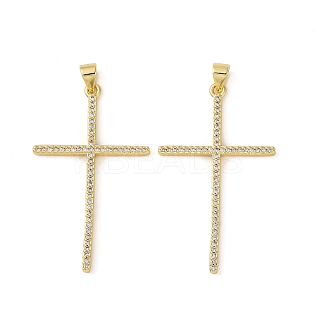 Brass Micro Pave Cubic Zirconia Pendants KK-D426-24B-G-1