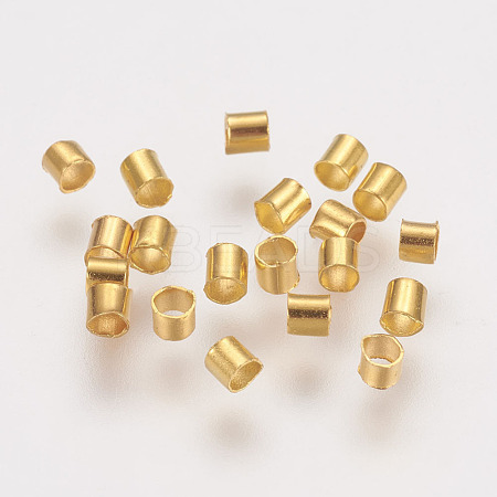 Brass Crimp Beads X-KK-L021-G-1