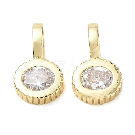 Brass Pave Clear Cubic Zirconia Pendants KK-CBA56EF-35B-G-1
