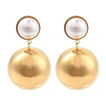 Ion Plating(IP) 304 Stainless Steel Stud Earrings EJEW-Z064-03G-1