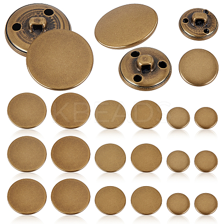 60Pcs 3 Style Brass Shank Buttons BUTT-GA0001-13-1