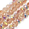Electroplate Transparent Glass Beads Strands EGLA-A046-01C-22-1