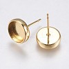 Brass Stud Earring Settings KK-E749-03G-1