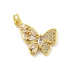 Rack Plating Brass Pave Cubic Zirconia Pendants KK-G513-14G-1