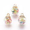 Transparent Glass Bottle Pendants LS-GLAA-L018-02-1