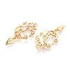 Brass Pave Clear Cubic Zirconia Pendants KK-T077-54G-2