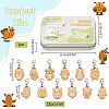 Wood Owl Pendant Locking Stitch Markers HJEW-NB00124-2