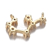Brass Micro Clear Cubic Zirconia Pendants ZIRC-F120-019G-01-2