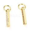 Brass Micro Pave Cubic Zirconia Charms ZIRC-O037-03G-2