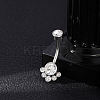 304 Stainless Steel Clear Cubic Zirconia Curved Barbell Belly Button Rings AJEW-D306-03P-02-1
