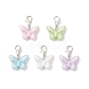 Opaque Acrylic Imitation Pearl Butterfly Pendant Decorations HJEW-JM03919-01-2