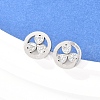 Flower 304 Stainless Steel Stud Earrings EJEW-H175-01P-1