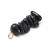 10Pcs 5 Colors 12 Constellation Natural Golden Sheen Obsidian & Lapis Lazuli & Gold Rutilated Quartz & Amethyst & Strawberry Quartz Pendants PALLOY-JF02839-03-5