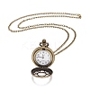 Retro Alloy Openable Quartz Pocket Watch Pendant Necklace WACH-M126-M01-2