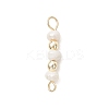 Natural Cultured Freshwater Pearl Potato with Round Electroplate Synthetic Non-magnetic Hematite Beaded Connector Charms PALLOY-JF04854-02-3