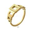 Textured Hollow Rectangle 304 Stainless Steel Finger Ring for Women RJEW-L126-11B-G-4