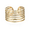 304 Stainless Steel Multi-string Open Cuff Ring RJEW-T023-33G-1