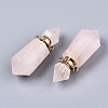 Faceted Natural Rose Quartz Pendants G-T131-15H-3