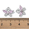 Brass Micro Pave Clear Cubic Zirconia Charms KK-H482-09P-03-3