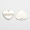 Non-Tarnish Stainless Steel Heart Pendants STAS-L165-C03-2