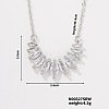 Stylish and Cute Petal Brass Clear Cubic Zirconia Pendant Necklace with Cable Chain for Women Girl EA4180-1-1