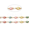 Enamel Hamsa Hand with Evil Eye Link Chains CHS-G023-01G-02-2