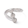 Crystal Rhinestone Triple Round Ball Finger Ring RJEW-D120-17B-P-2