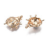 Brass Micro Pave Clear Cubic Zirconia Pendants KK-S359-090-RS-2
