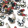 30Pcs 3 Colors Zinc Alloy Enamel Pendants ENAM-CJ0001-73-3