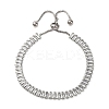 304 Stainless Steel with Clear Cubic Zirconia Link Chain Bracelets BJEW-G754-03P-01-4
