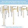 3 Sets 3 Style Brass Micro Pave Clear Cubic Zirconia Chain Extender KK-BBC0012-50-2