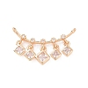 Brass Pave Clear Cubic Zirconia Connector Charms LS-ZIRC-K088-16KCG-1