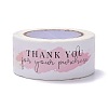 Pink Rectangle Paper Thank You Stickers DIY-C042-07A-2