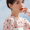 Enamel Mushroom Dangle Stud Earrings JE987B-4