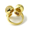Brass Micro Pave Cubic Zirconia Open Cuff Rings RJEW-K256-43G-3
