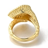 Rack Plating Teardrop Brass Clear Cubic Zirconia Open Cuff Rings RJEW-S411-19G-3
