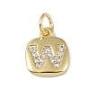 Rack Plating Brass Micro Pave CLear Cubic Zirconia Charms KK-E110-14G-W-1