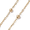 Flower Glass Beaded Link Chain AJEW-JB01207-01-3