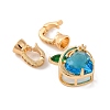 Brass Micro Pave Clear Cubic Zirconia Fold Over Clasps KK-C076-11G-3