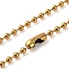 304 Stainless Steel Ball Chain Rectangle Pendant Necklaces NJEW-K273-05G-4